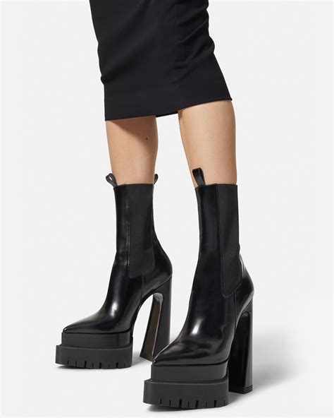 versace coated logo boots|Versace aevitas boots.